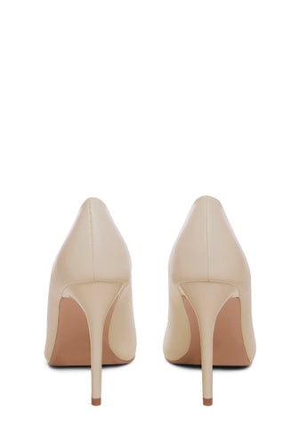 Ecru Leader Of The Pack Pointed Heels