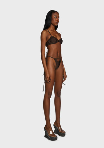 All Day Long Bikini Set - Brown