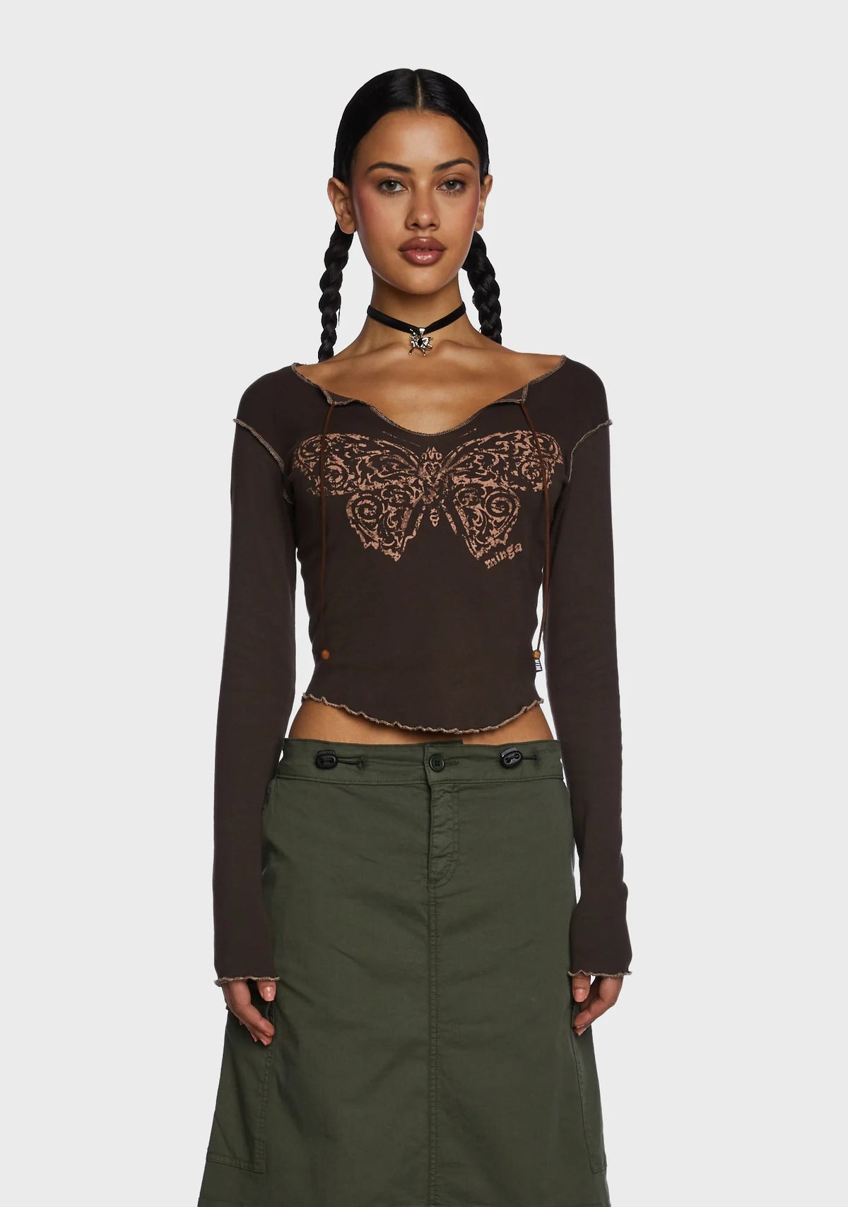 Nabi Butterfly Print Top