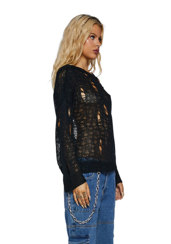 Avril Distressed Knit Sweater