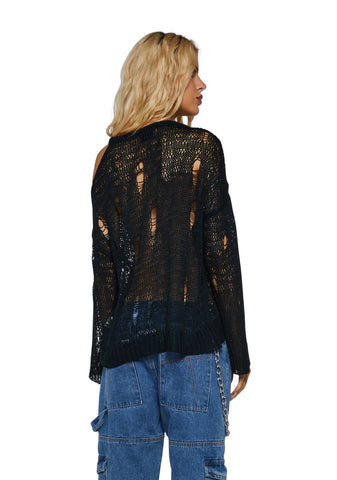 Avril Distressed Knit Sweater