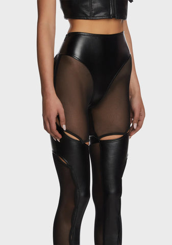 Tech Waves Vegan Leather Pants