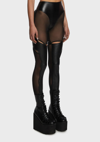 Tech Waves Vegan Leather Pants