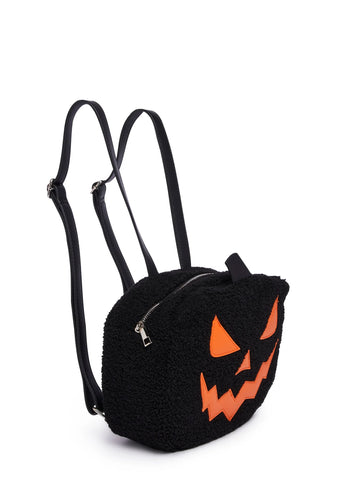 Let's Get Lit Pumpkin Backpack - Black