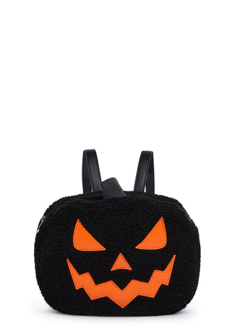 Let's Get Lit Pumpkin Backpack - Black