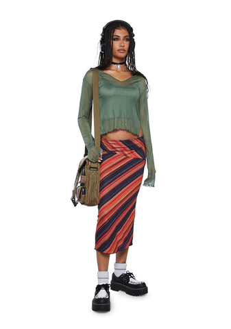 Long Sleeve Mesh Top