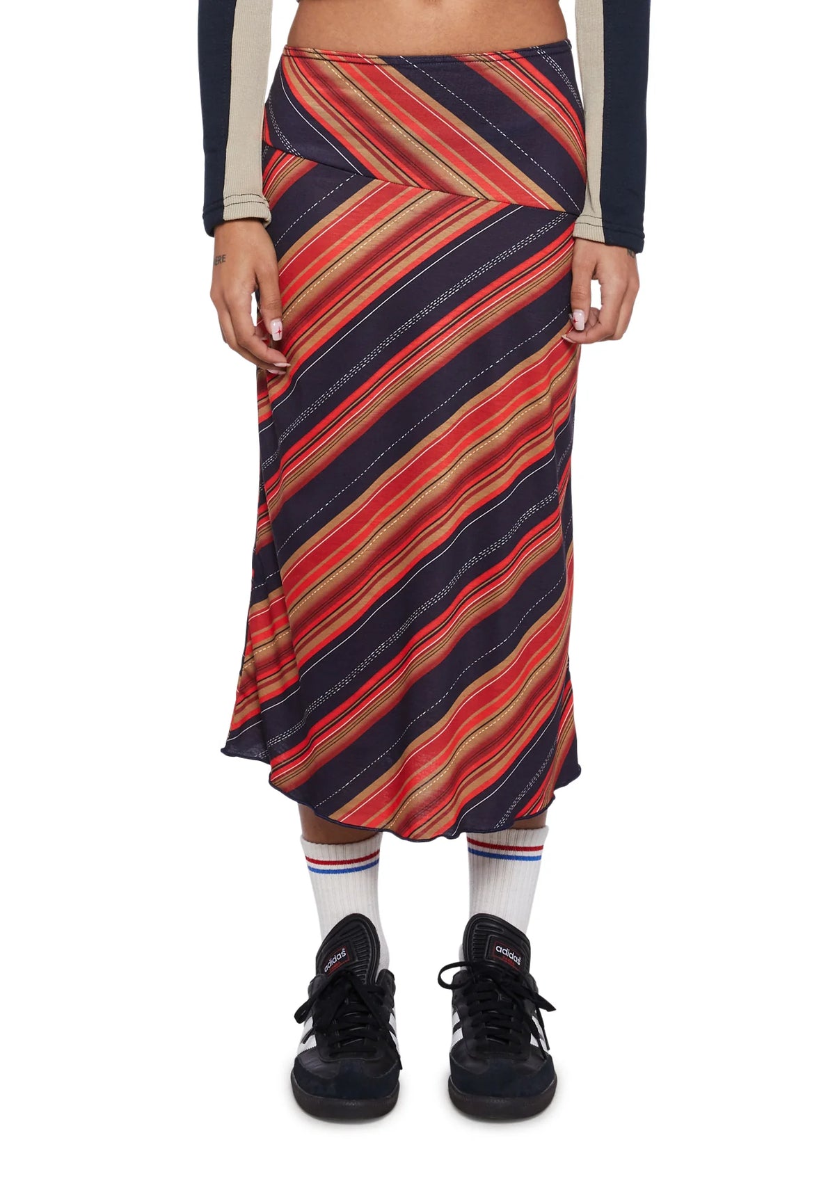 Asymmetric Midi Skirt