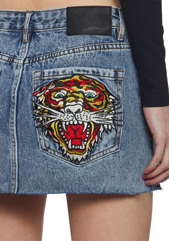 Screaming Tiger Denim Skirt
