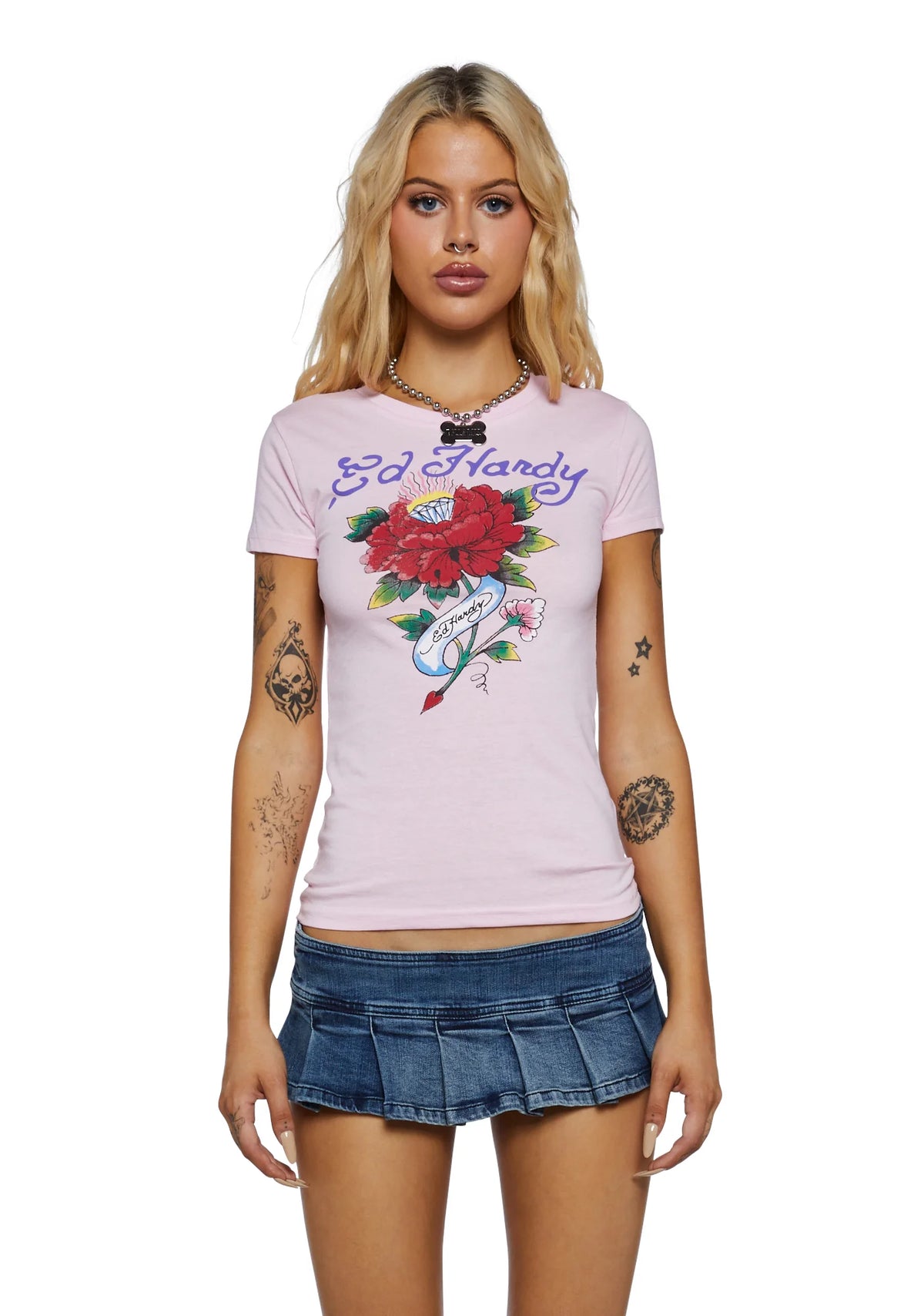 Diamond Flower Fitted Tee