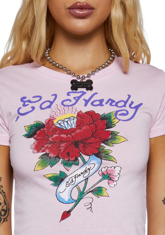 Diamond Flower Fitted Tee