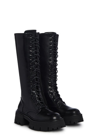 Never Better Combat Boots - Black