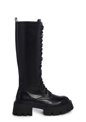 Never Better Combat Boots - Black