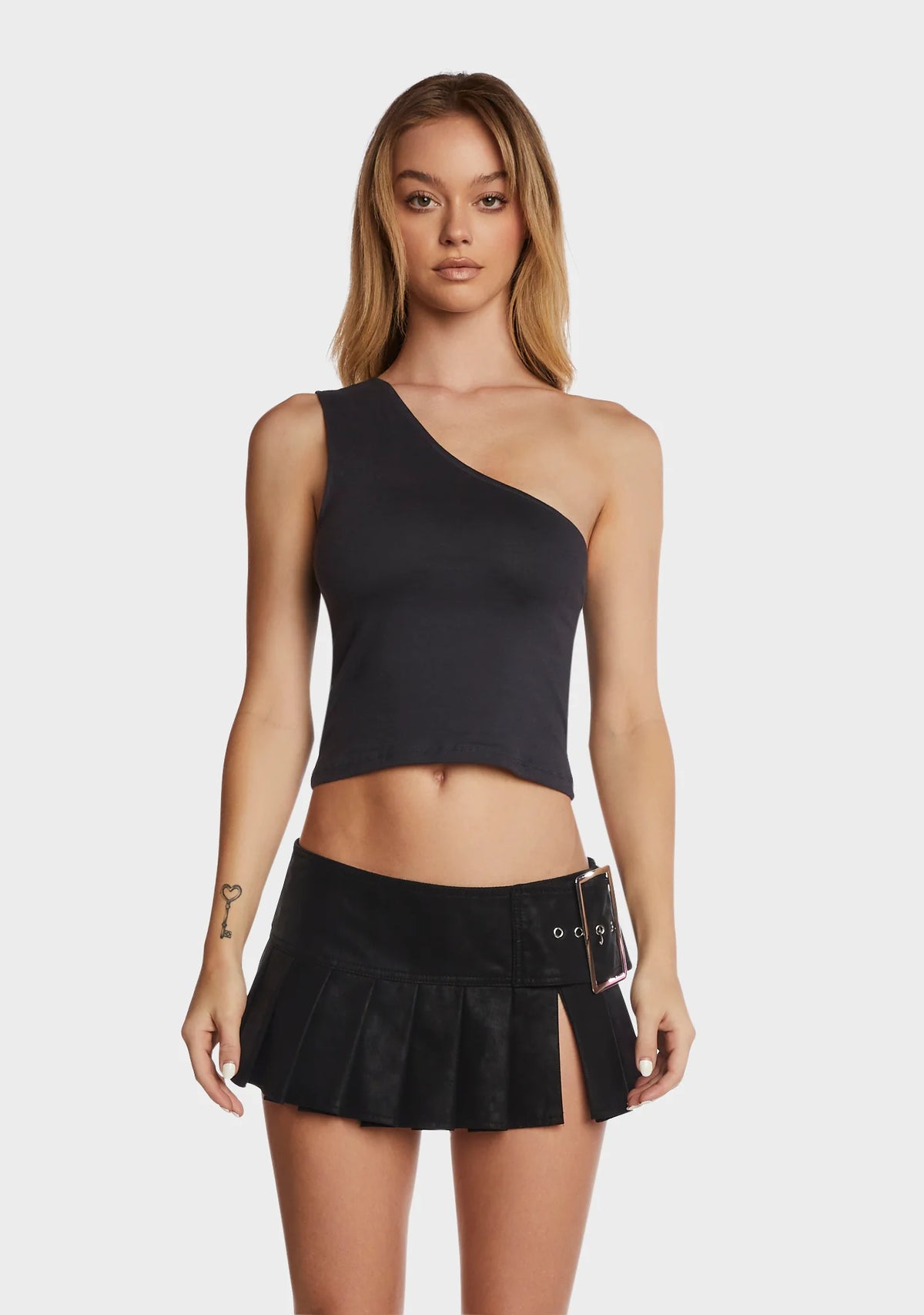 Bay One Shoulder Top - Black