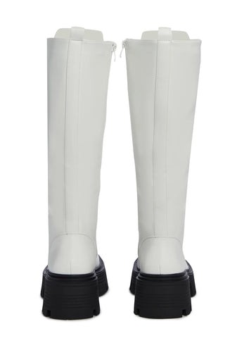 Never Better Combat Boots - White