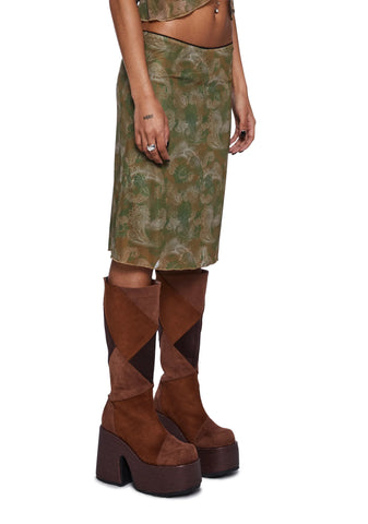 Rajhu Mesh Midi Skirt