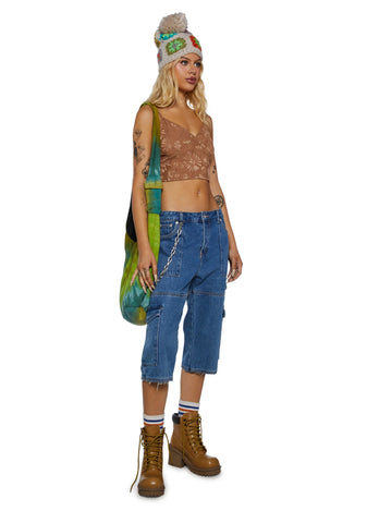 Little Tease Tank Top-Brown