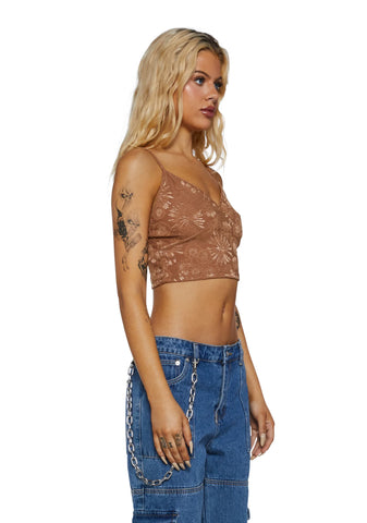 Little Tease Tank Top-Brown