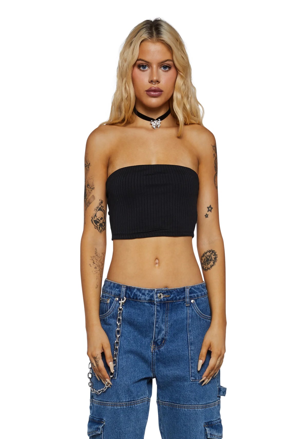 Camp Spicy Tube Top-Black