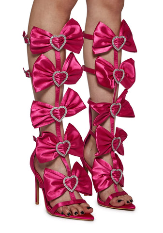 Meet The Beau Satin Heels - Pink