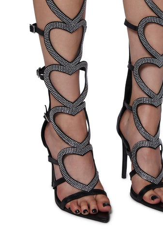 Redial Romance Stiletto Heels - Black