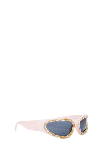 Speed Past You Rhinestone Sunglasses - Pink