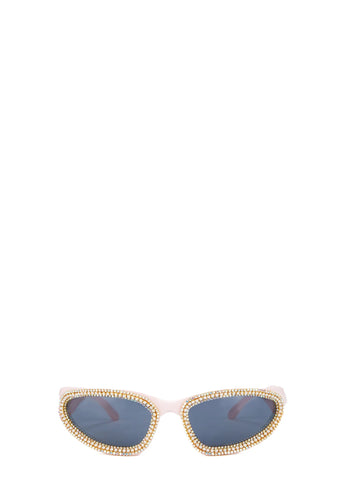 Speed Past You Rhinestone Sunglasses - Pink