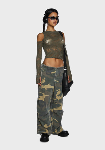 Warned You Crop Top - Green