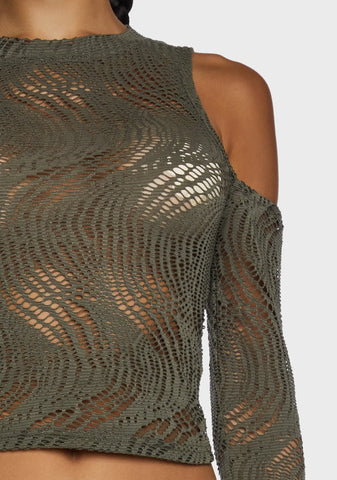 Warned You Crop Top - Green