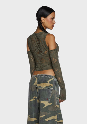 Warned You Crop Top - Green