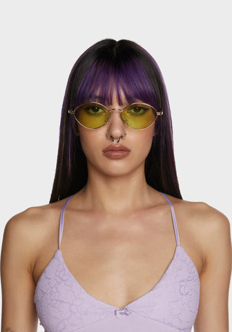 Cruisin' The Block Oval Sunglasses - Green