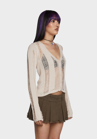 Tuned Out Crop Cardigan