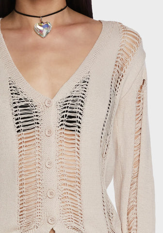 Tuned Out Crop Cardigan