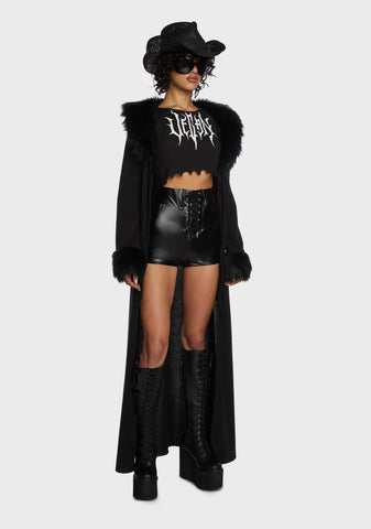 Fight Night Vegan Leather Shorts