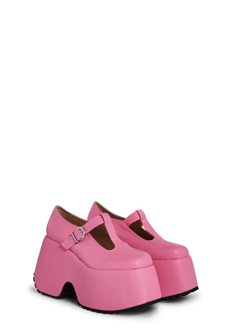 Samara Platform Mary Janes - Pink