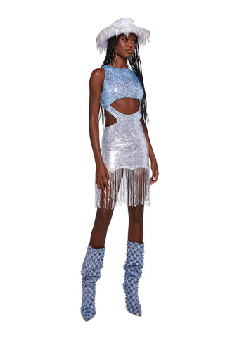 Annabelle Cut-Out Sequin Dress