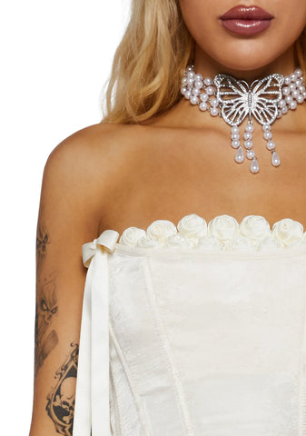 Rose Satin Corset Top