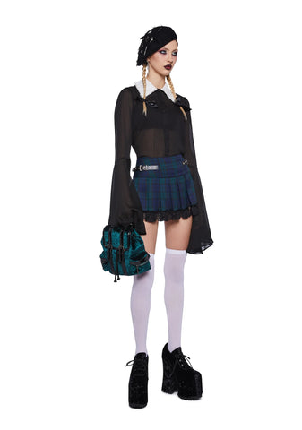 Dropping Ink Sheer Blouse