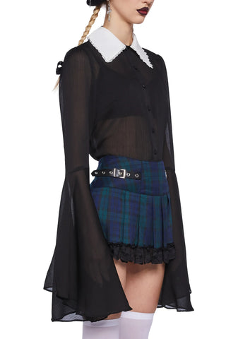 Dropping Ink Sheer Blouse