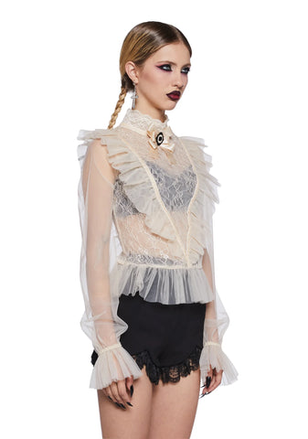 The Midnight Hour Sheer Blouse - Off White