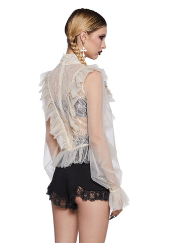 The Midnight Hour Sheer Blouse - Off White