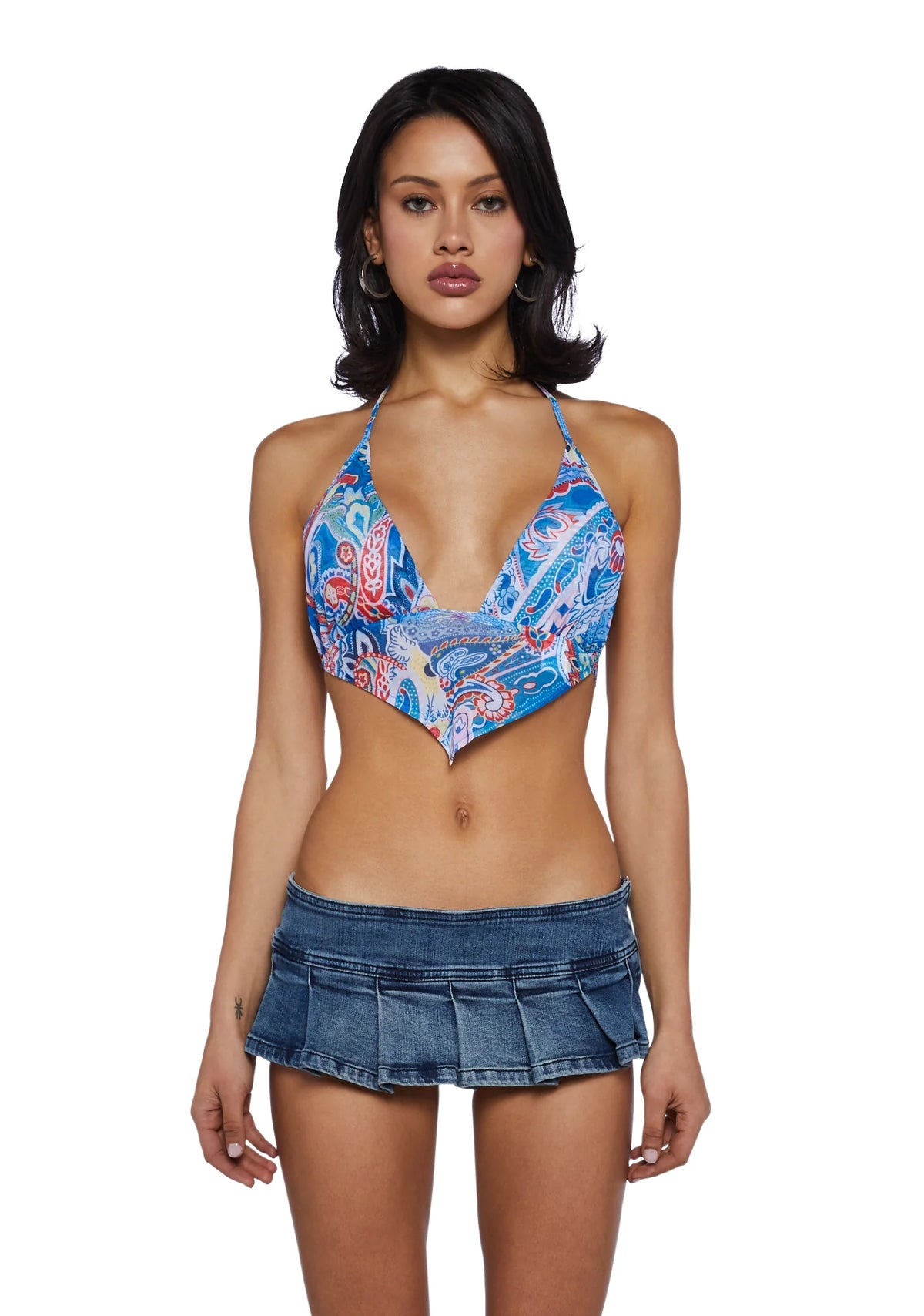 Carefree Soul Halter Top - Blue
