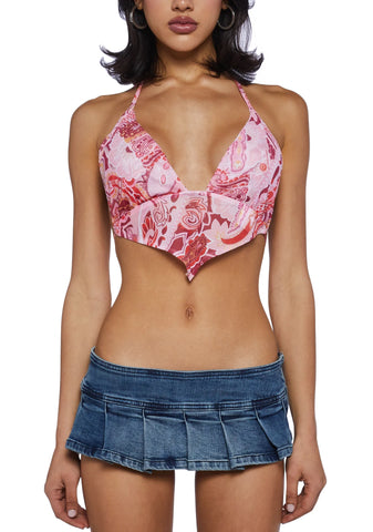Carefree Soul Halter Top - Pink