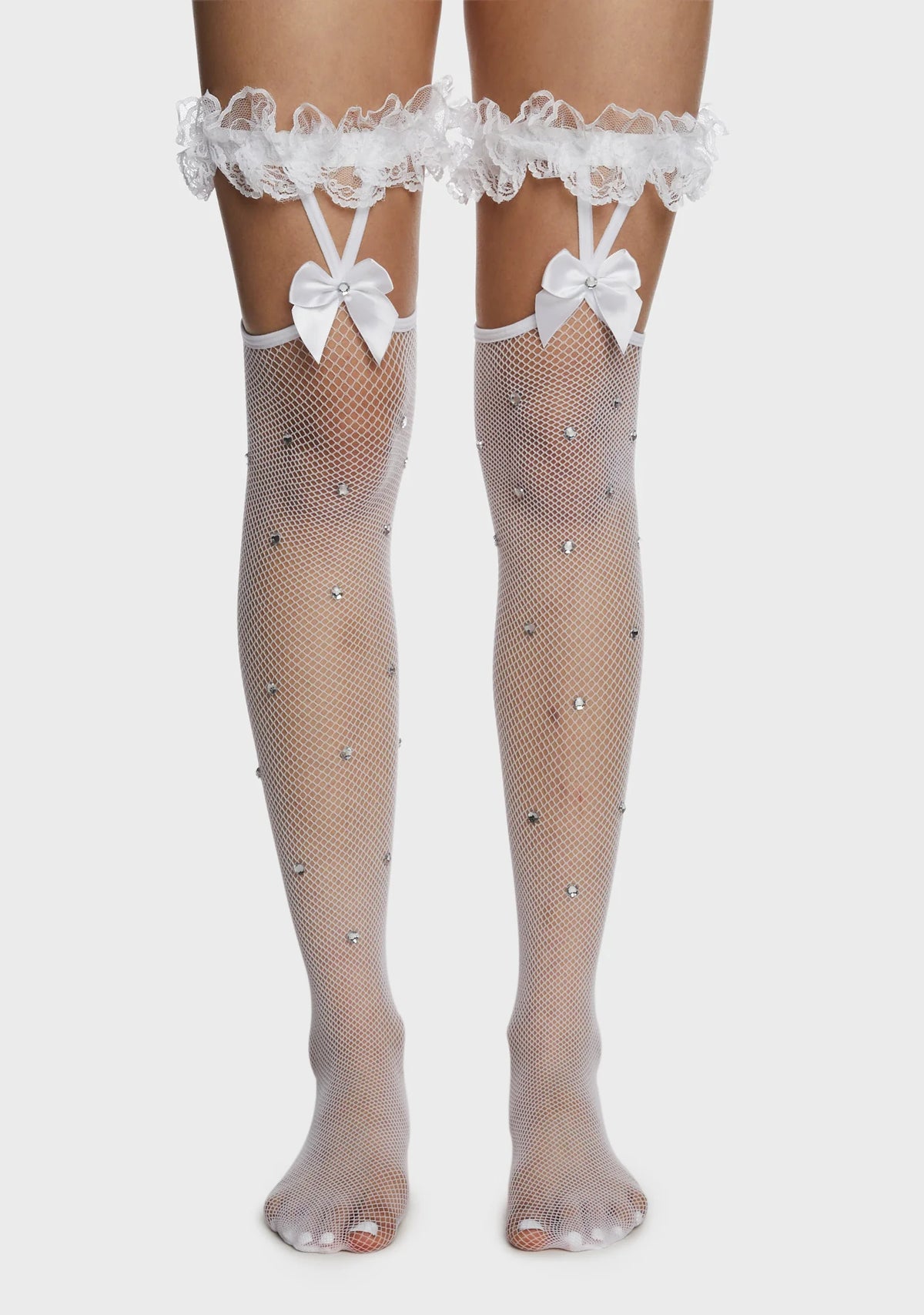 Sinfully Sweet Fishnet Stockings - White