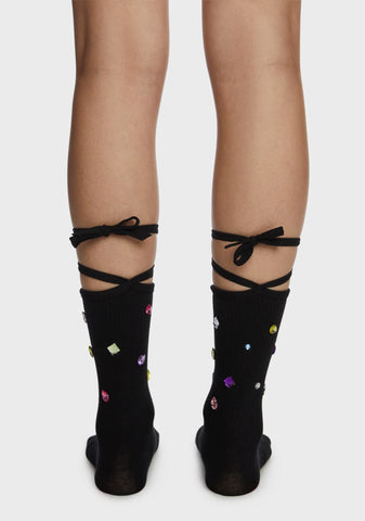Sparking Interest Ankle Socks - Black