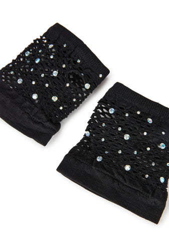 Artificial Friends Fishnet Gloves - Black