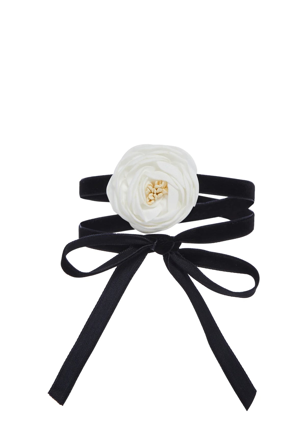 True Romance Velvet Choker-White