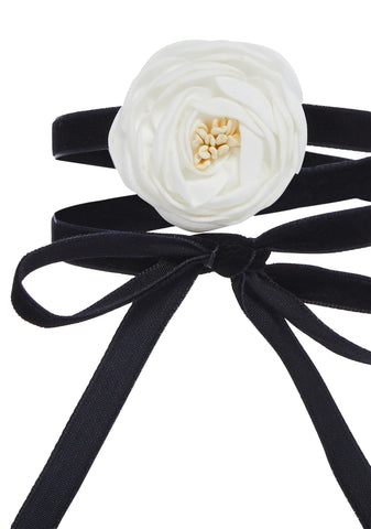 True Romance Velvet Choker-White