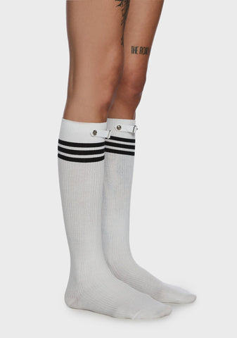Serious Business Knee-High Socks - White