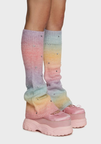Mythical Fantasy Leg Warmers - Light Rainbow