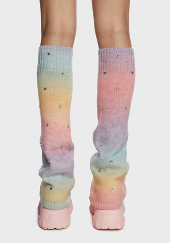 Mythical Fantasy Leg Warmers - Light Rainbow